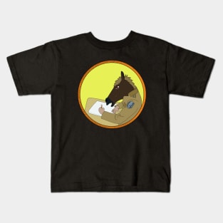 Horse Writing in Class Kids T-Shirt